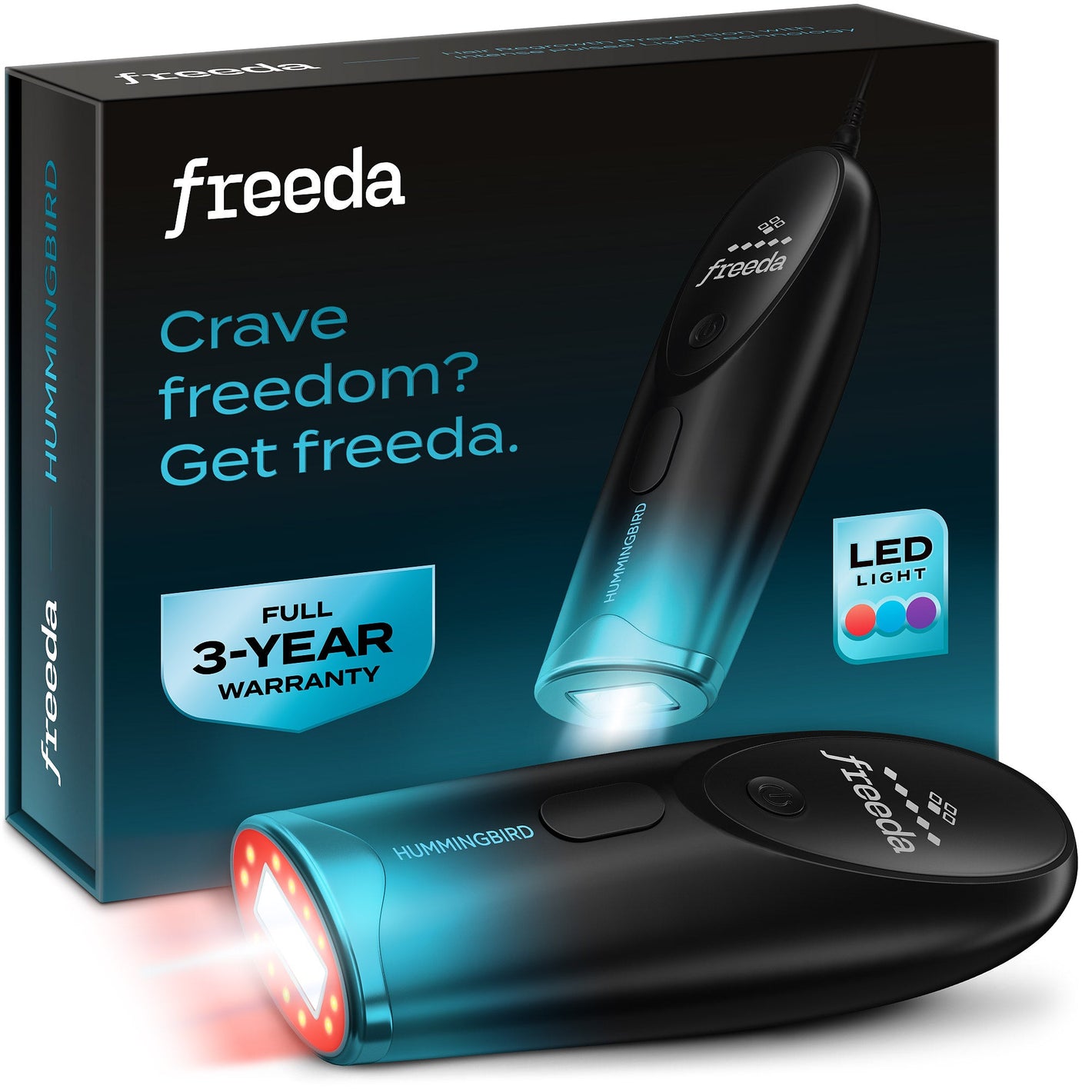 Freeda Hummingbird: IPL Hair Removal Device w/ LED Light Therapy