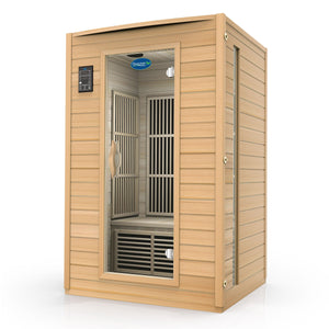 2-Person Carbon Infrared Sauna - Canadian Hemlock Wooden Sauna - 1700 Watts - Premium Audio