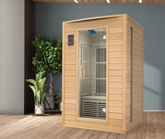 2-Person Carbon Infrared Sauna - Canadian Hemlock Wooden Sauna - 1700 Watts - Premium Audio