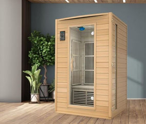 2-Person Carbon Infrared Sauna - Canadian Hemlock Wooden Sauna - 1700 Watts - Premium Audio